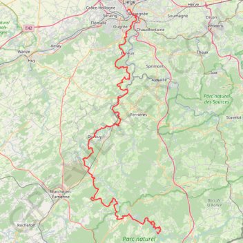 Itinéraire GR057_Sentier-de-l'Ourthe_Parcours-principal_2022-02-22, distance, dénivelé, altitude, carte, profil, trace GPS
