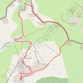 Itinéraire Du Col des Moines au Pico de la Raca en circuit depuis Astun, distance, dénivelé, altitude, carte, profil, trace GPS