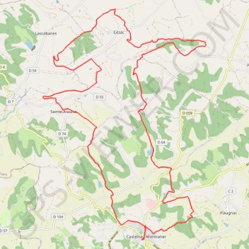 Itinéraire castelnau-montratier-48km1000D+ (1), distance, dénivelé, altitude, carte, profil, trace GPS