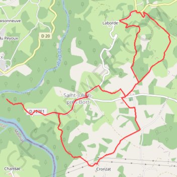Itinéraire Marchez dans les pas du Diable - Saint-Julien-Près-Bort - Pays de Haute Corrèze, distance, dénivelé, altitude, carte, profil, trace GPS