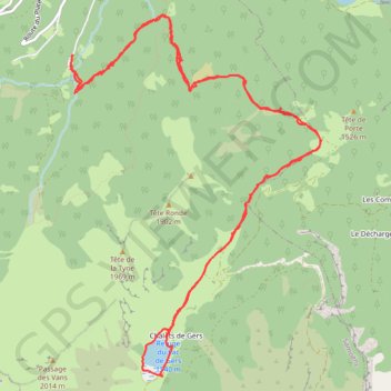 Itinéraire Lac de Gers, distance, dénivelé, altitude, carte, profil, trace GPS