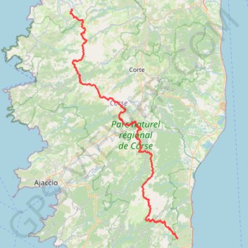 Itinéraire GR 20 : Calenzana - Conca, distance, dénivelé, altitude, carte, profil, trace GPS