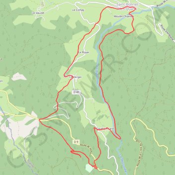 Itinéraire De l'Auberge de Bécajat jusqu'à Saint-Bonnet-des-Quarts, distance, dénivelé, altitude, carte, profil, trace GPS