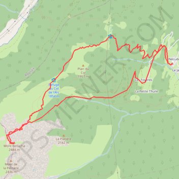 Itinéraire Bellacha par plan du col, distance, dénivelé, altitude, carte, profil, trace GPS