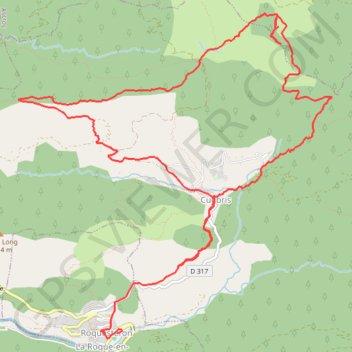 Itinéraire Roquesteron-Cuebris-Crête des Gauthiers-Bau de l'Arc-Cuébris, distance, dénivelé, altitude, carte, profil, trace GPS