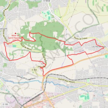 Itinéraire Les cotes de Riom, distance, dénivelé, altitude, carte, profil, trace GPS