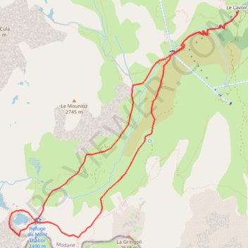 Itinéraire Autour du refuge du Thabor, distance, dénivelé, altitude, carte, profil, trace GPS