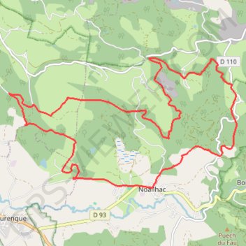 Itinéraire La trace du Dahu - Noailhac, distance, dénivelé, altitude, carte, profil, trace GPS
