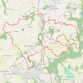 Itinéraire Plouisy, distance, dénivelé, altitude, carte, profil, trace GPS