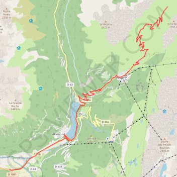 Itinéraire Col du Sabot, distance, dénivelé, altitude, carte, profil, trace GPS