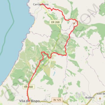 Itinéraire Rota Vicentina - Chemin historique - Étape 10, distance, dénivelé, altitude, carte, profil, trace GPS