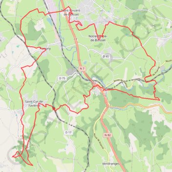 Itinéraire Découverte des villages de caractère - L'Hôpital-sur-Rhins, distance, dénivelé, altitude, carte, profil, trace GPS