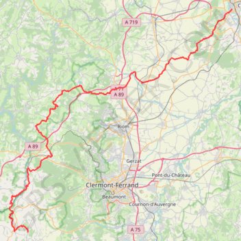 Itinéraire Orcival → Vichy, distance, dénivelé, altitude, carte, profil, trace GPS