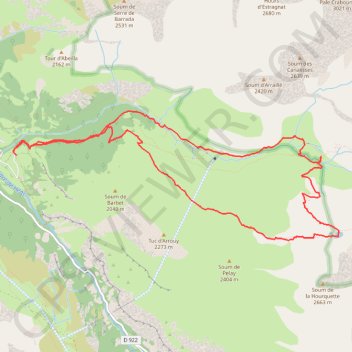 Itinéraire Le lac de bassias en boucle, distance, dénivelé, altitude, carte, profil, trace GPS