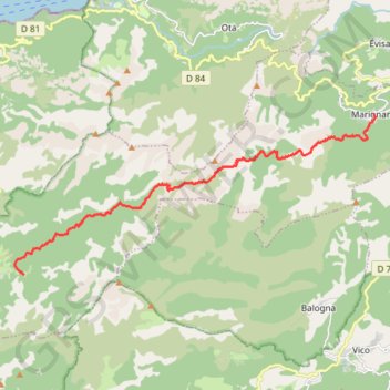 Itinéraire Mare e Monti - De Marignana à E Case, distance, dénivelé, altitude, carte, profil, trace GPS