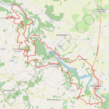 Itinéraire Boucle au départ de La Forêt Auvray, distance, dénivelé, altitude, carte, profil, trace GPS