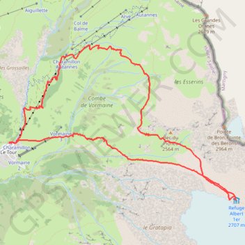 Itinéraire Refuge Albert 1er, distance, dénivelé, altitude, carte, profil, trace GPS