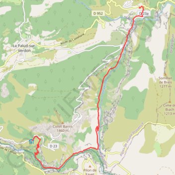 Itinéraire Verdon - Sentier Martel, distance, dénivelé, altitude, carte, profil, trace GPS