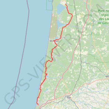 Itinéraire Chemins de Saint-Jacques-de-Compostelle - La Voie du Littoral, distance, dénivelé, altitude, carte, profil, trace GPS