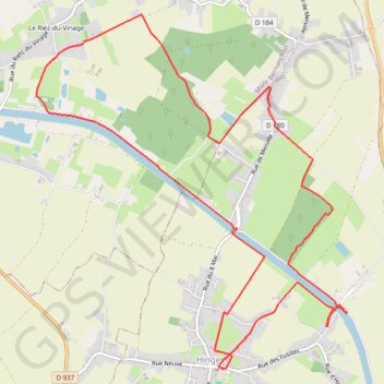 Itinéraire Le Rietz - Hinges, distance, dénivelé, altitude, carte, profil, trace GPS