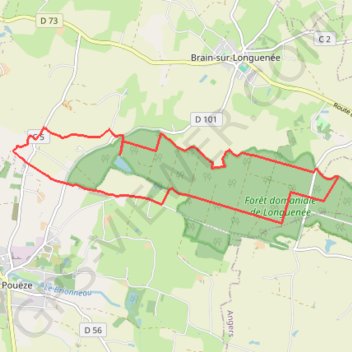 Itinéraire BRAIN-SUR-LONGUENÉE / Circuit de la forêt de Longuenée, distance, dénivelé, altitude, carte, profil, trace GPS