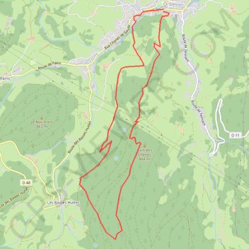 Itinéraire Orbey-Basses-huttes-Pierre tremblante, distance, dénivelé, altitude, carte, profil, trace GPS