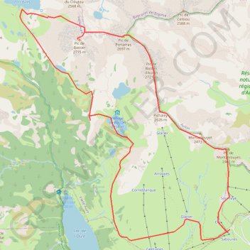 Itinéraire Pichaley, pic de Bastan d'Aulon, Portarras, pic de Bastan depuis le col de Portet, distance, dénivelé, altitude, carte, profil, trace GPS
