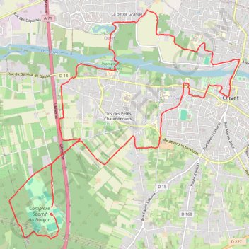 Itinéraire Donjon Olivet, distance, dénivelé, altitude, carte, profil, trace GPS
