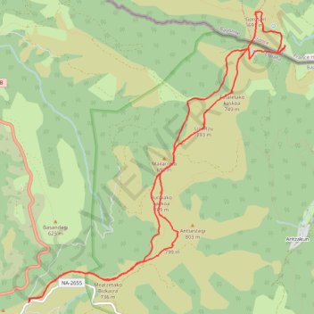 Itinéraire 399 Les crêtes d'Otxondo au Gorospil IBP 73, distance, dénivelé, altitude, carte, profil, trace GPS