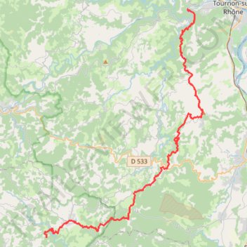 Itinéraire Tour du Haut-Vivarais-J1 Tournon-Sihlac-20556680, distance, dénivelé, altitude, carte, profil, trace GPS