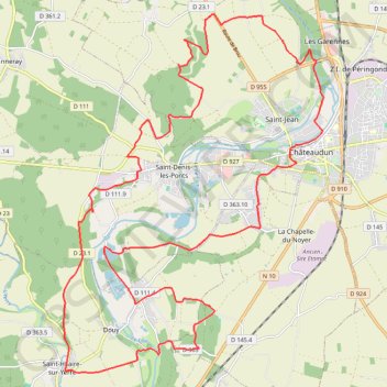 Itinéraire Le moulin de Courgain - Châteaudin, distance, dénivelé, altitude, carte, profil, trace GPS