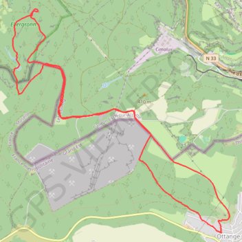 Itinéraire Réserve Naturelle Ellergronn - Ottange, distance, dénivelé, altitude, carte, profil, trace GPS