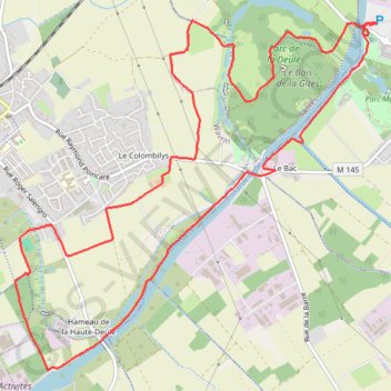 Itinéraire Autour de Houplin, distance, dénivelé, altitude, carte, profil, trace GPS