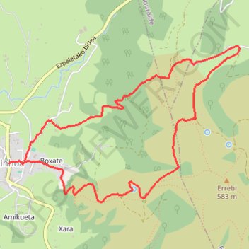 Itinéraire AINHOA KAPERA 7:50, distance, dénivelé, altitude, carte, profil, trace GPS