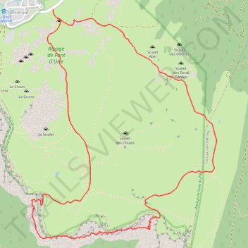 Itinéraire FONT-URLE - PAS PASCAUD - PAS DU FOLLET, distance, dénivelé, altitude, carte, profil, trace GPS