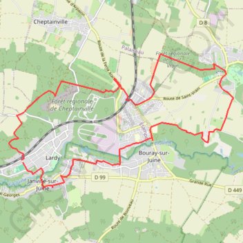 Itinéraire Lardy boucle Saint Vrain, distance, dénivelé, altitude, carte, profil, trace GPS