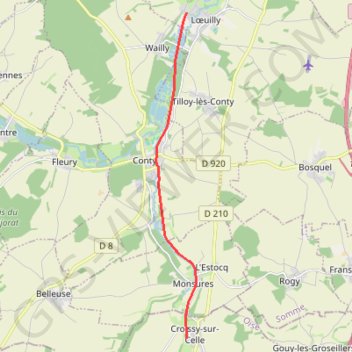 Itinéraire La coulée verte en Somme, distance, dénivelé, altitude, carte, profil, trace GPS