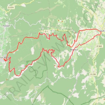 Itinéraire Gorges de la Nesques 1, distance, dénivelé, altitude, carte, profil, trace GPS