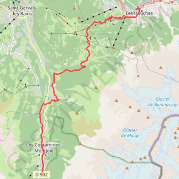 Itinéraire Traversée des alpes par le GR5_10, distance, dénivelé, altitude, carte, profil, trace GPS