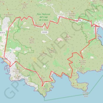 Itinéraire Rosas-Cadaquès, distance, dénivelé, altitude, carte, profil, trace GPS