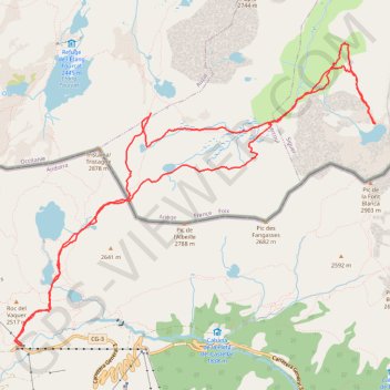 Itinéraire De Tristaina au Llac Rouch, distance, dénivelé, altitude, carte, profil, trace GPS