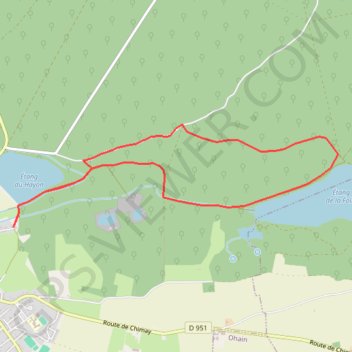 Itinéraire Entre l'étang du Hayon et l'étang de la Folie - Trélon, distance, dénivelé, altitude, carte, profil, trace GPS