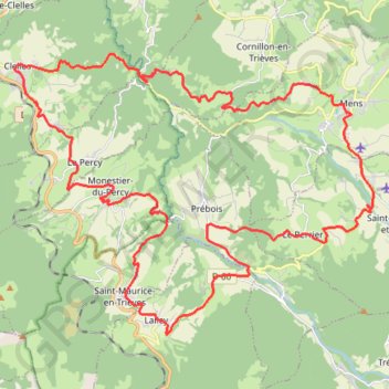 Itinéraire Mise en jambes autour de Mens, distance, dénivelé, altitude, carte, profil, trace GPS