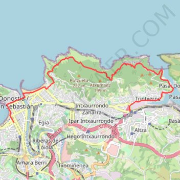 Itinéraire Pasaia - San Sebastian par le sentier du littoral_1, distance, dénivelé, altitude, carte, profil, trace GPS