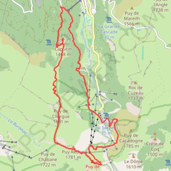 Itinéraire Boucle Capucin-Sancy, distance, dénivelé, altitude, carte, profil, trace GPS