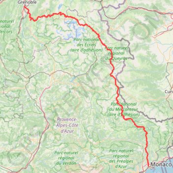 Itinéraire GR 5 : De Grenoble à Nice, distance, dénivelé, altitude, carte, profil, trace GPS