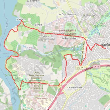 Itinéraire [Itinéraire] Les Bords de l'Erdre, distance, dénivelé, altitude, carte, profil, trace GPS