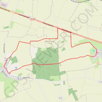 Itinéraire Haute-Avesnes - Hermaville, distance, dénivelé, altitude, carte, profil, trace GPS