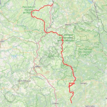 Itinéraire Saint Guilhem 1_unified, distance, dénivelé, altitude, carte, profil, trace GPS