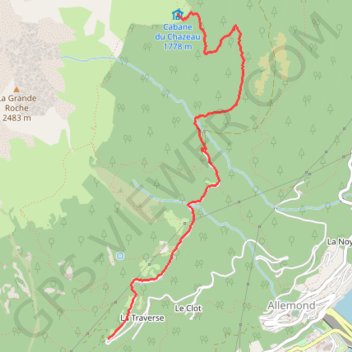 Itinéraire Descente refuge du Chazeau, distance, dénivelé, altitude, carte, profil, trace GPS